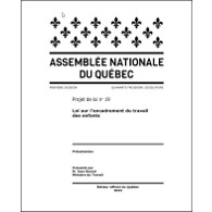 Projet de loi n° 19, Loi sur l’encadrement du travail des enfants