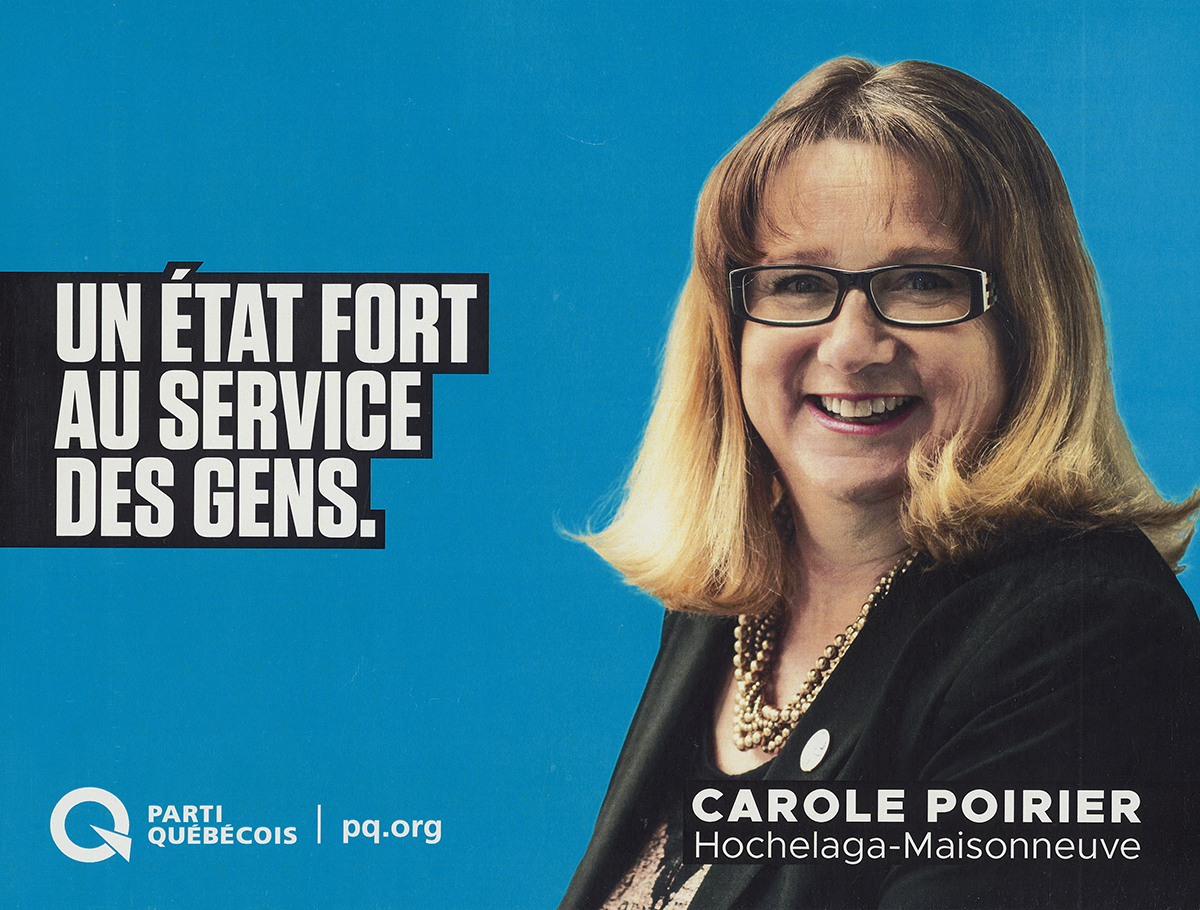 Affiche électorale de Carole Poirier. 2018.